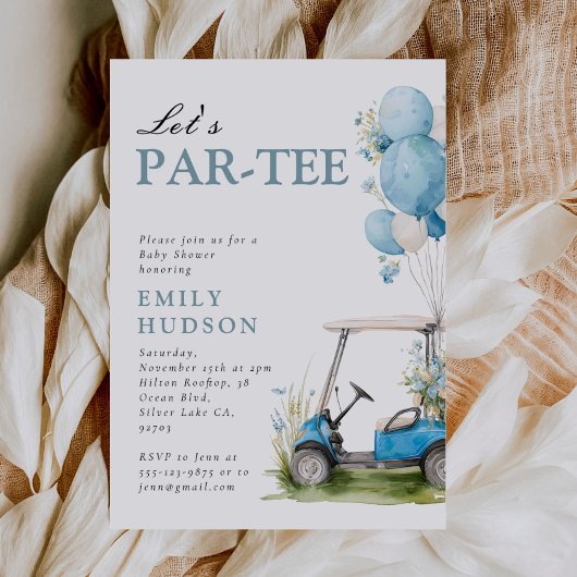Golf Let's Par-tee Jongens Baby Shower Kaart