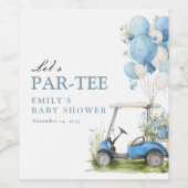 Golf Let's Par-tee Jongens Baby Shower Wijn Etiket (Enkel label)