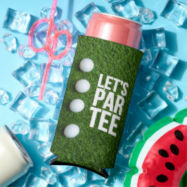 Golf Let's Par Tee met bal op groen gras Seltzer Blikjeskoeler