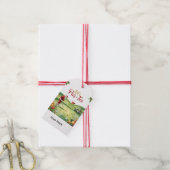 Golf Let's Par tee met golfvlag op groen wit Cadeaulabel (Met Touw)