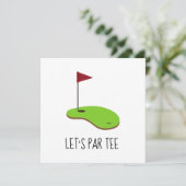 Golf Let's Par tee met golfvlag op groen wit Kaart (Staand voorkant)