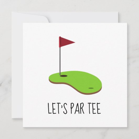 Golf Let's Par tee met golfvlag op groen wit Kaart (Voorkant)