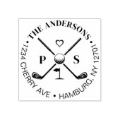 Golf Let's Par-Tee Naam Retouradres Rubberstempel (Afrduk)