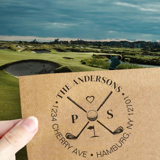 Golf Let's Par-Tee Naam Retouradres Rubberstempel