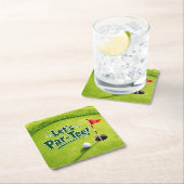 Golf Let's Par-Tee Putting Green Feest Coaster Kartonnen Onderzetters (Insitu)