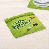 Golf Let's Par-Tee Putting Green Feest Coaster Kartonnen Onderzetters (Schuin)