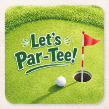 Golf Let's Par-Tee Putting Green Feest Coaster