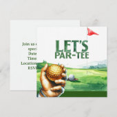 Golf Let's Par-Tee Putting Green Feestje Kaart (Voorkant / Achterkant)