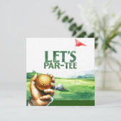 Golf Let's Par-Tee Putting Green Feestje Kaart (Staand voorkant)