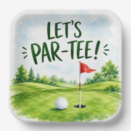 Golf Let's Par-Tee Putting Green Feestje Papieren Bordje