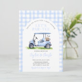 Golf Let's Par-Tee Tee Time Baby Shower Kaart (Staand voorkant)