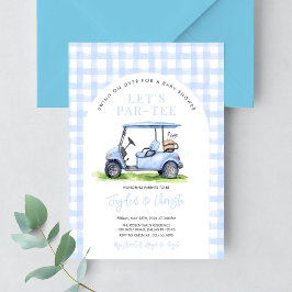 Golf Let's Par-Tee Tee Time Baby Shower Kaart
