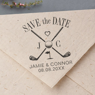 Golf Let's Par-Tee Trouw Save the Date Zelfinktende Stempel