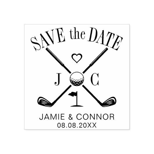 Golf Let's Par-Tee Wedding Save the Date Rubberstempel (Afrduk)