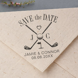 Golf Let's Par-Tee Wedding Save the Date Zelfinktende Stempel