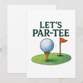 Golf Let's Party with Golf ball on tee Kaart (Voorkant / Achterkant)