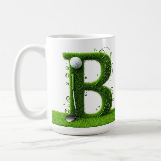 ⛳ Golf Letter B Monogram Moderne Elegante Cadeaubo Koffiemok (Links)