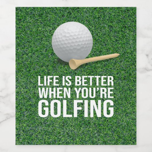 Golf Leven is beter je golf golfer partij Wijn Etiket (Enkel label)