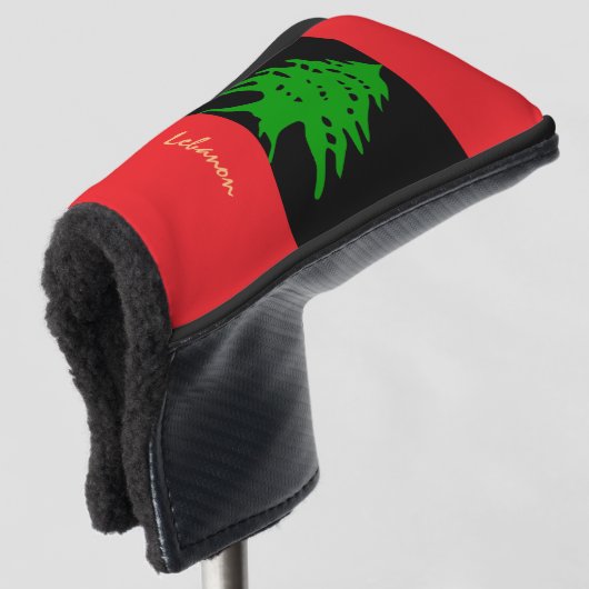 Golf Libanon en Libanese vlag RE / Golfclubs Hoesj Golfheadcover (3/4 voorkant)