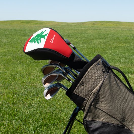 Golf Libanon & Libanese vlag / golfclubs Hoesjes Golfheadcover (Insitu)
