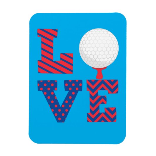 Golf Liefde Woord Kunst Magneet (Verticaal)