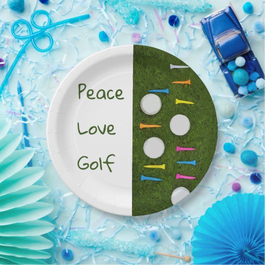 Golf-liefdesvogels met golfbal en t - shirts papieren bordje (Feest)