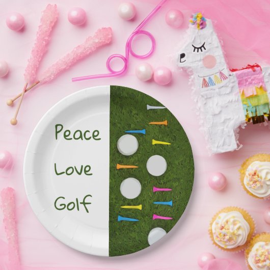 Golf-liefdesvogels met golfbal en t - shirts papieren bordje (Feest)