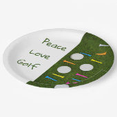Golf-liefdesvogels met golfbal en t - shirts papieren bordje (Gekanteld)