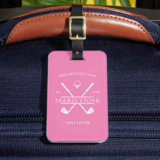 Golf Liefhebber Cross Club Roze Bagagelabel