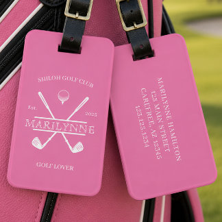 Golf Liefhebber Cross Club Roze Bagagelabel