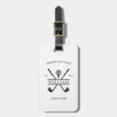 Golf Liefhebber Cross Club Wit  Bagagelabel (Voorkant verticaal)