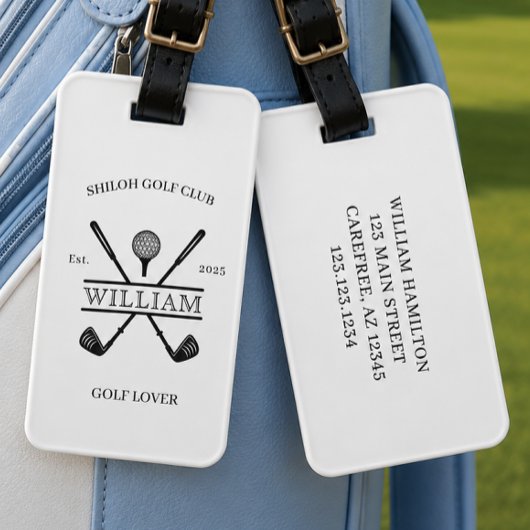 Golf Liefhebber Cross Club Wit  Bagagelabel