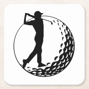 Golf Liefhebber, Golfer  Kartonnen Onderzetters