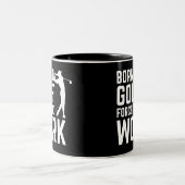 Golf liefhebbers Gift Geboren naar Golf Geforceerd Tweekleurige Koffiemok (Center)