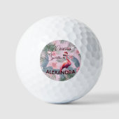 Golf liefhebbers persoonlijke kerst flamingo golfballen (Voorkant)