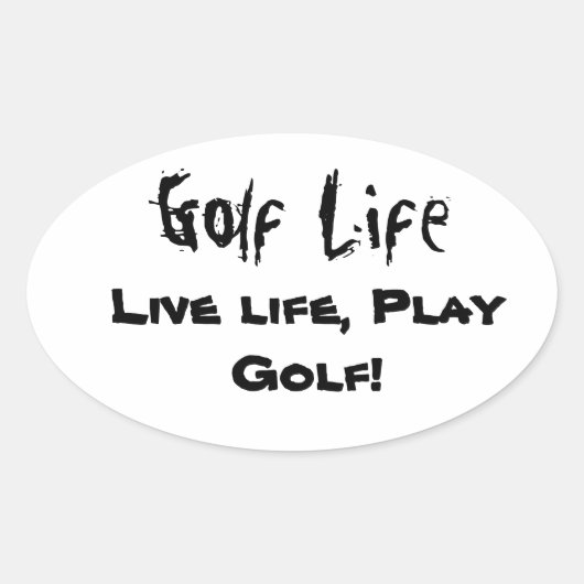 Golf Life Decals Ovale Sticker (Voorkant)