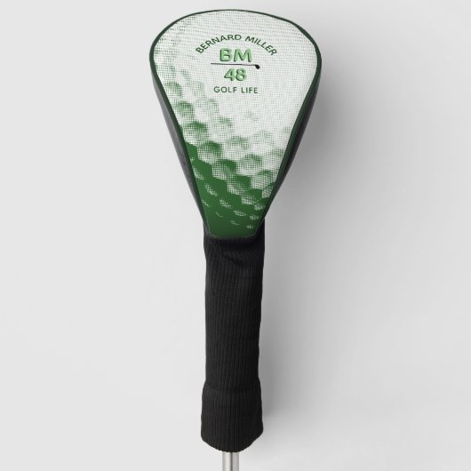 Golf Life golfer's bal monogram Golfheadcover (Voorkant)