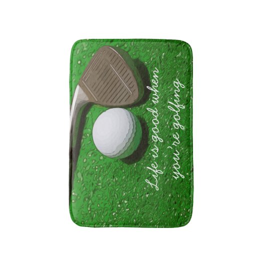 Golf Life is goed met golfbal op groen badmat (Voorkant Verticaal)