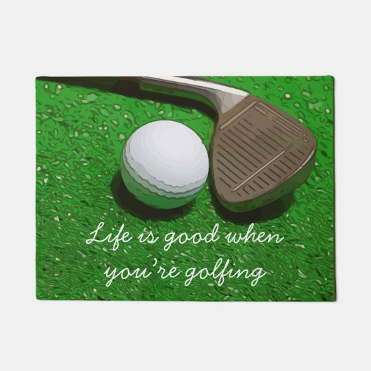 Golf Life is goed met golfbal op groene deurmat (Voorkant)