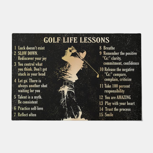 Golf Life Lessons Rug, Golf Player Gift Deurmat (Voorkant)