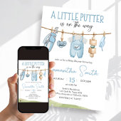 Golf Little Putter Baby Shower Kaart