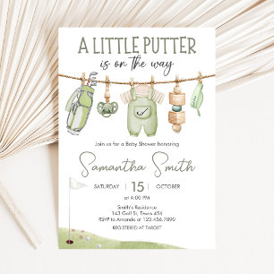 Golf Little Putter Baby Shower Kaart