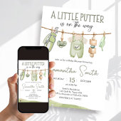 Golf Little Putter Baby Shower Kaart
