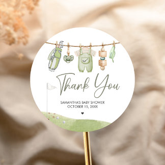 Golf Little Putter Baby Shower Ronde Sticker