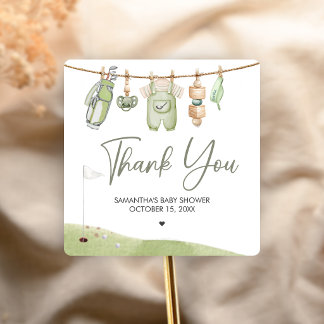 Golf Little Putter Baby Shower Vierkante Sticker