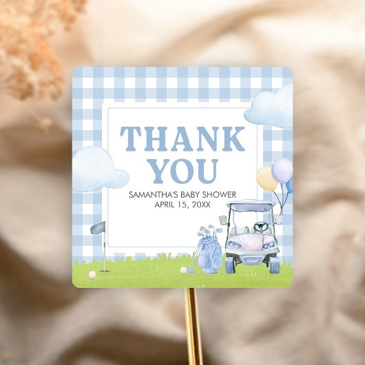 Golf Little Putter Baby Shower Vierkante Sticker