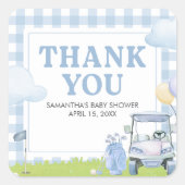 Golf Little Putter Baby Shower Vierkante Sticker (Voorkant)