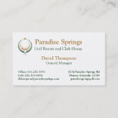 Golf Logo Emblem Golfball Crown Visitekaartje (Achterkant)