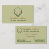 Golf Logo Emblem Golfball Crown Visitekaartje (Voorkant / Achterkant)