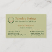 Golf Logo Emblem Golfball Crown Visitekaartje (Achterkant)